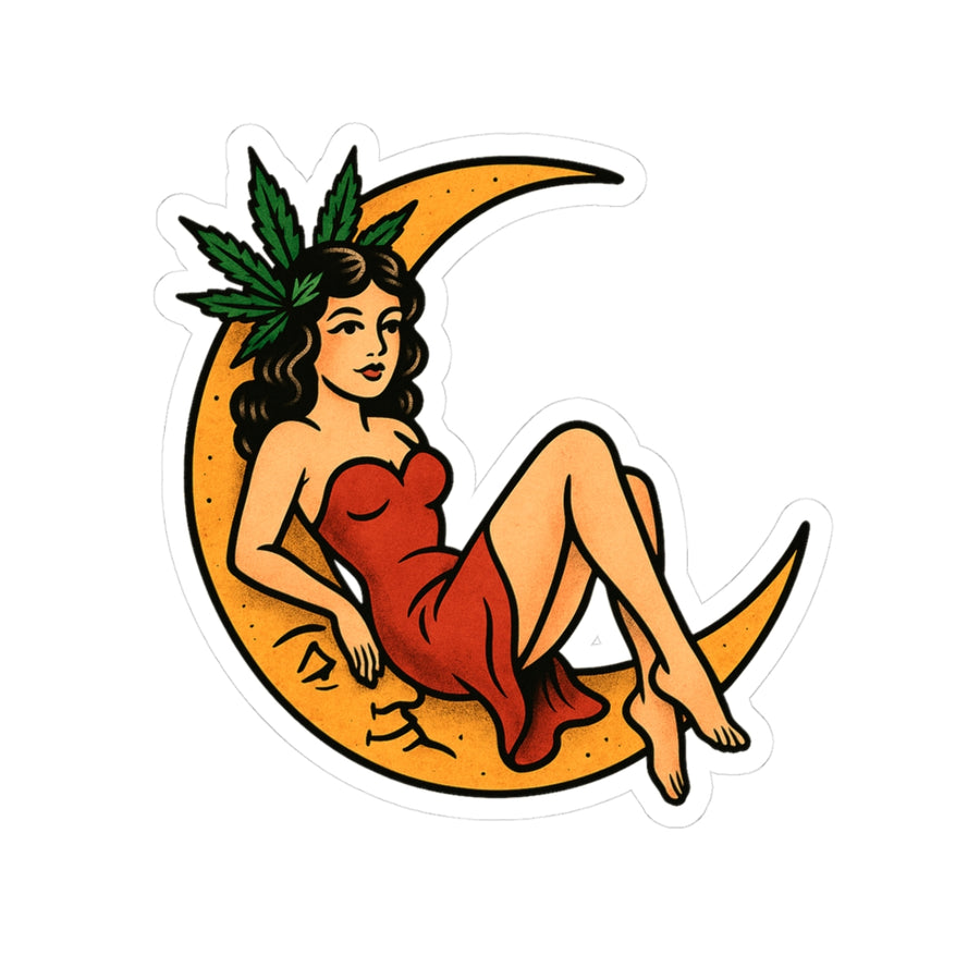Cannabis moon babe Sticker