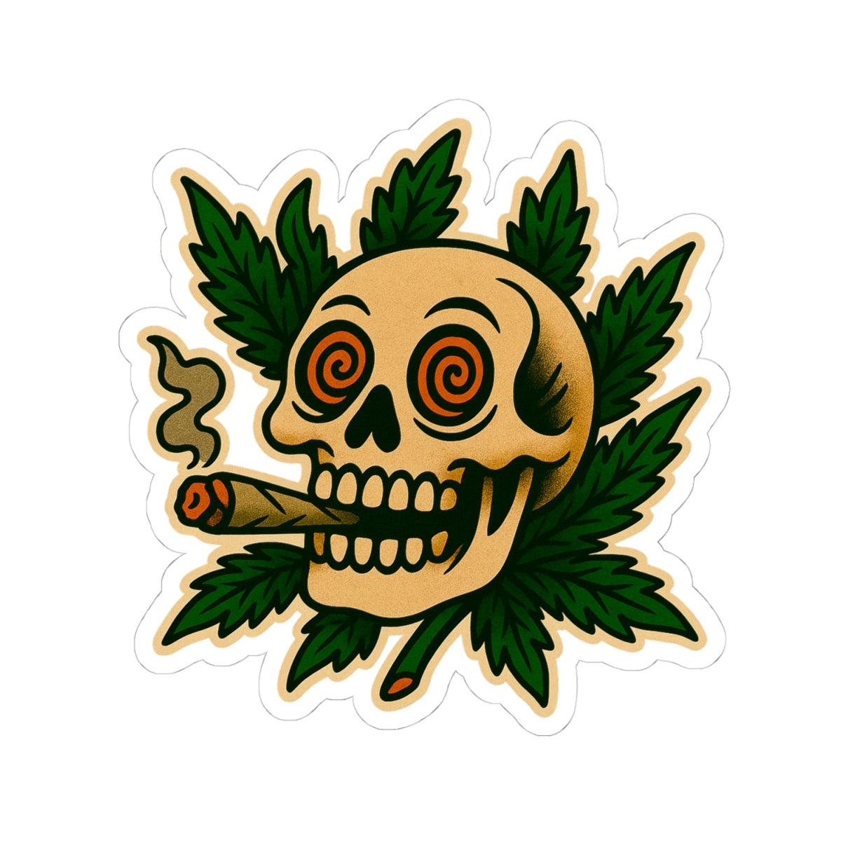 Smoking Skull Sticker