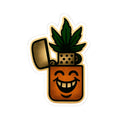 Retro Smiling Zippo Sticker