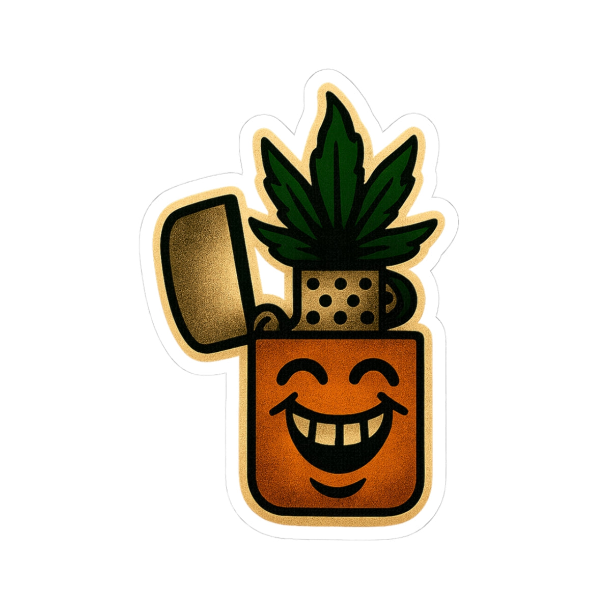 Retro Smiling Zippo Sticker