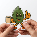 Retro Coffee Leaf Sticker | Kiss-Cut Decal